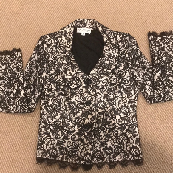 St. John Jackets & Blazers - 🔴 ST JOHN EVENING BLACK LACE JACKET